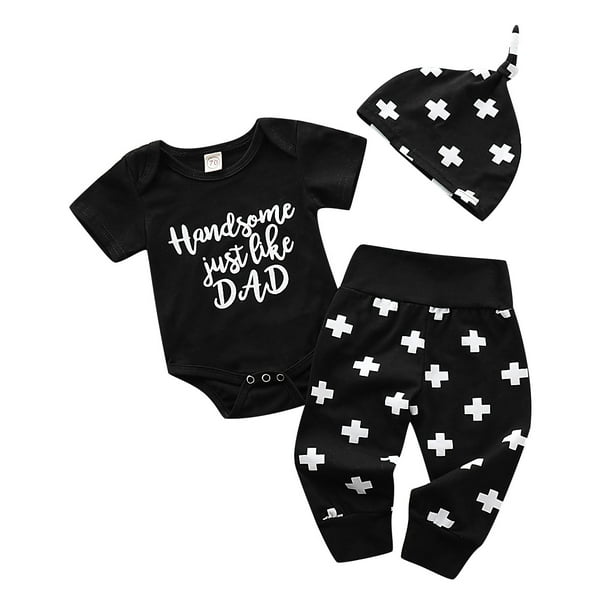 2PCS Toddler Newborn Baby Boys Girl Tops T-shirt+Bib Pants Party Outfit Clothes